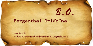 Bergenthal Oriána névjegykártya